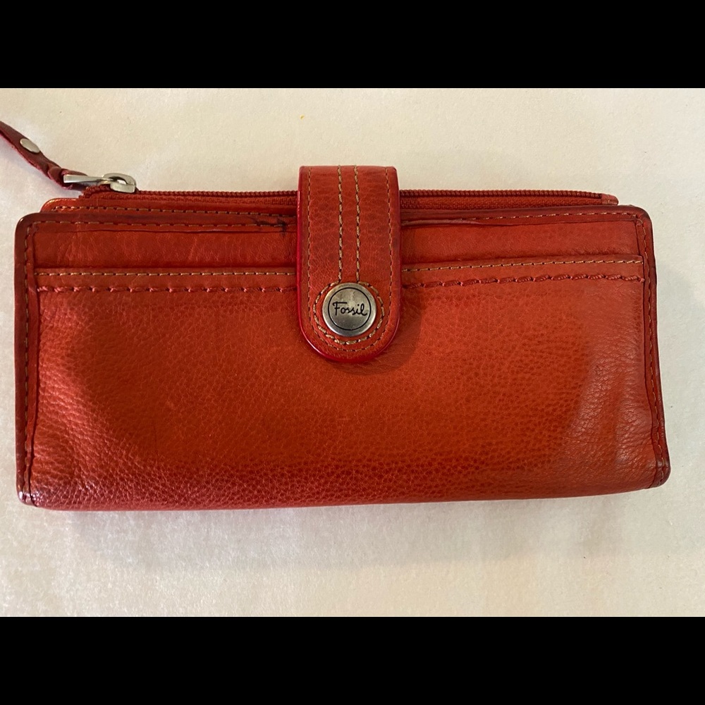 Fossil Red Leather Wallet